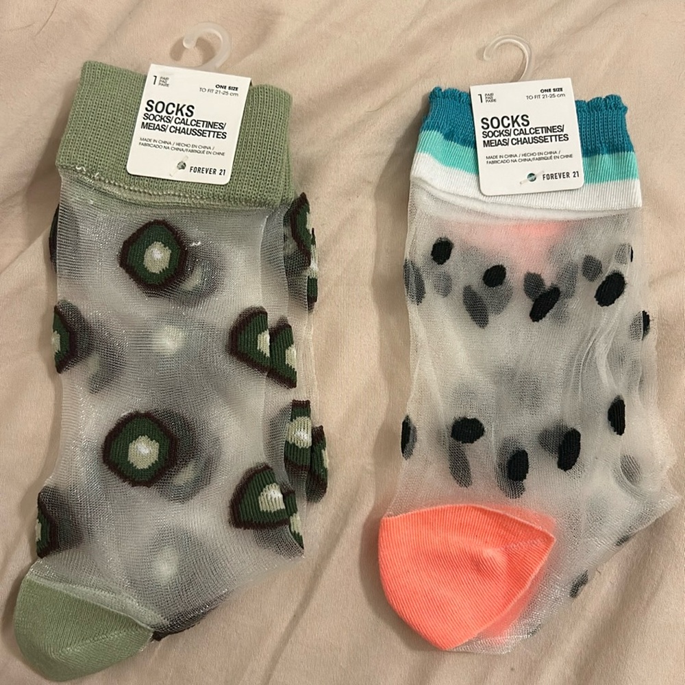 Two pairs of sheer socks
